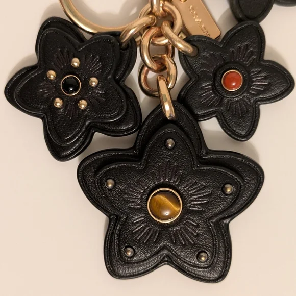 Rare COACH Wildflower Mix Floral Leather Bag Charm - Picture 4 of 7